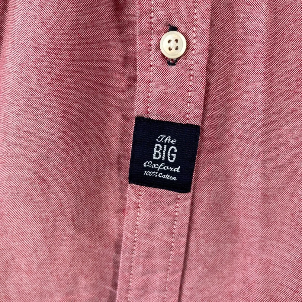 Gap The Big Oxford Shirt Boys XXL 14-16 Red Cotton Long Sleeve Button Down